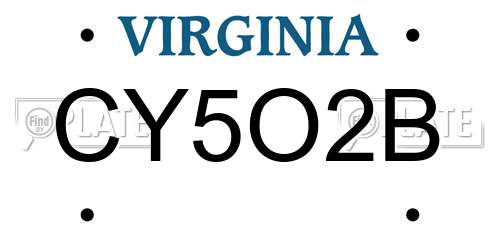 CY5O2B Virginia License Plate