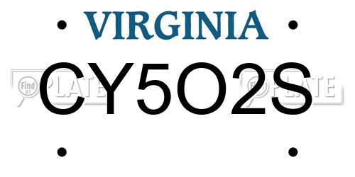 CY5O2S Virginia License Plate