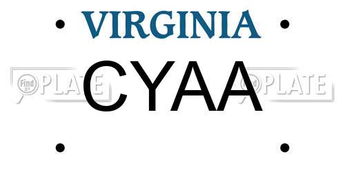 CYAA Virginia License Plate