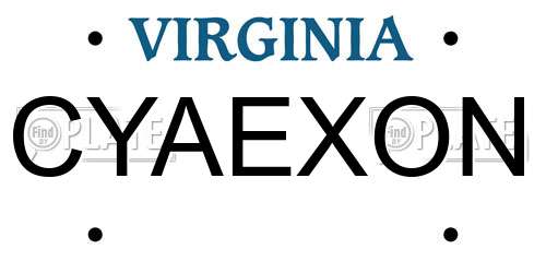 CYAEXON Virginia License Plate
