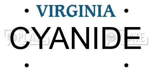 CYANIDE Virginia License Plate