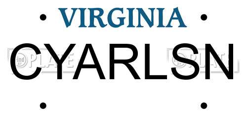 CYARLSN Virginia License Plate