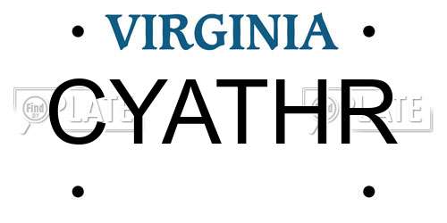CYATHR Virginia License Plate