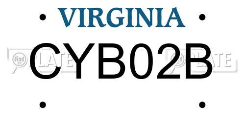 CYB02B Virginia License Plate