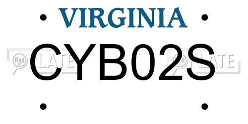 CYB02S Virginia License Plate