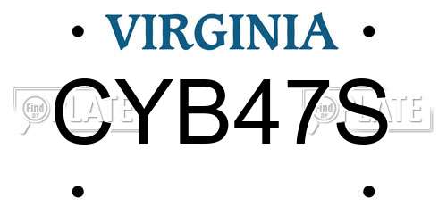 CYB47S Virginia License Plate