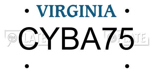 CYBA75 Virginia License Plate