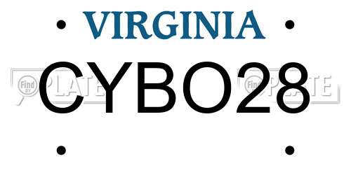 CYBO28 Virginia License Plate