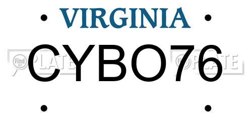 CYBO76 Virginia License Plate