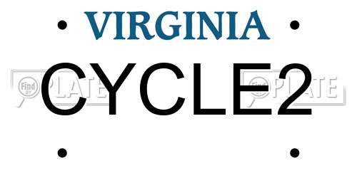 CYCLE2 Virginia License Plate
