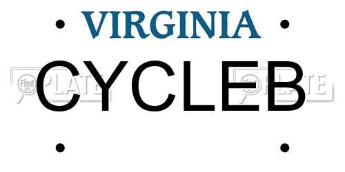 CYCLEB Virginia License Plate