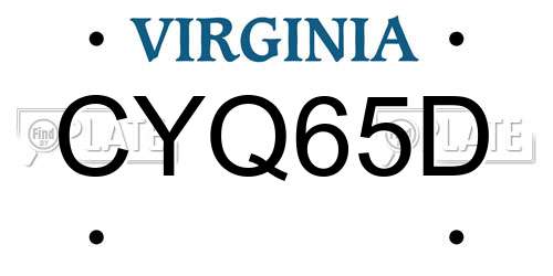 CYQ65D Virginia License Plate