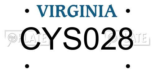 CYS028 Virginia License Plate