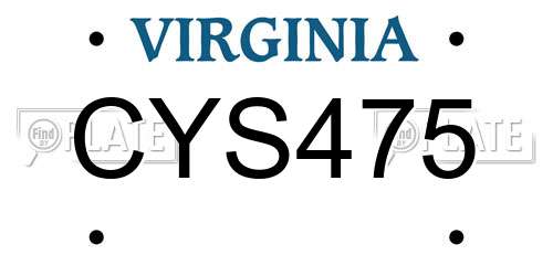 CYS475 Virginia License Plate