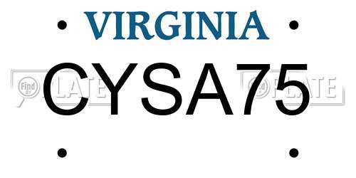 CYSA75 Virginia License Plate