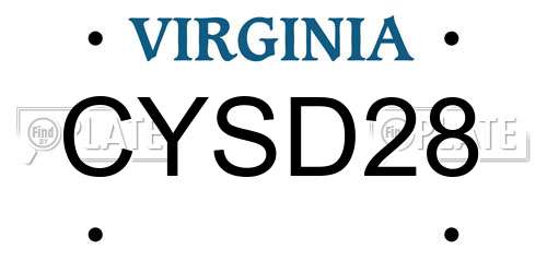 CYSD28 Virginia License Plate