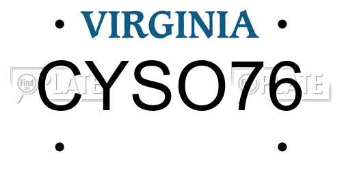 CYSO76 Virginia License Plate
