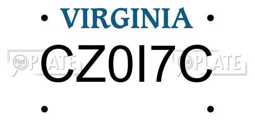 CZ0I7C Virginia License Plate