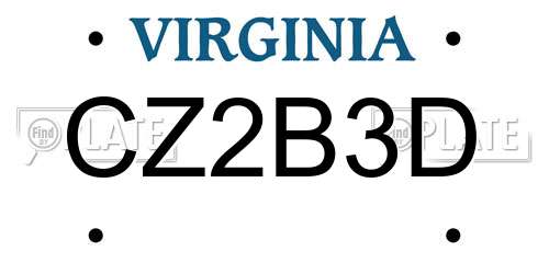 CZ2B3D Virginia License Plate