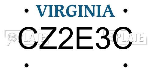 CZ2E3C Virginia License Plate