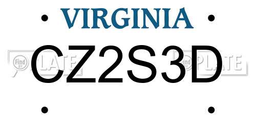 CZ2S3D Virginia License Plate