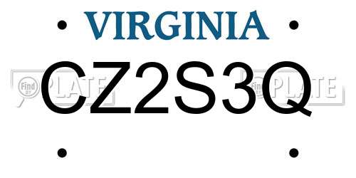 CZ2S3Q Virginia License Plate