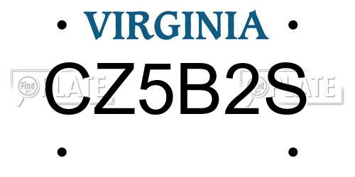 CZ5B2S Virginia License Plate