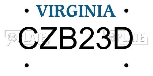 CZB23D Virginia License Plate