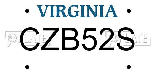 CZB52S Virginia License Plate