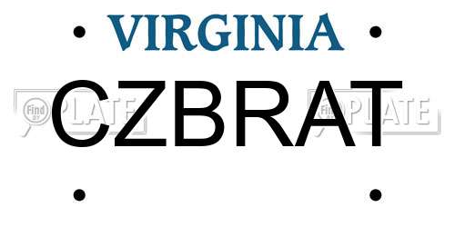 CZBRAT Virginia License Plate