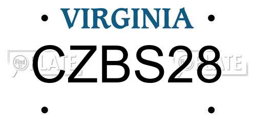 CZBS28 Virginia License Plate
