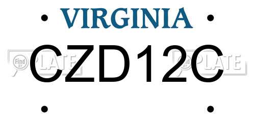 CZD12C Virginia License Plate