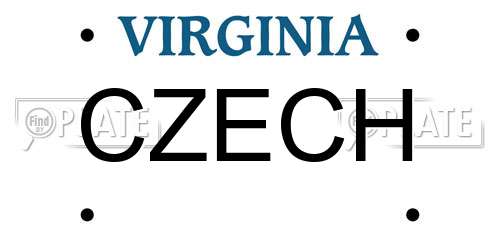 CZECH Virginia License Plate