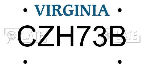 CZH73B Virginia License Plate