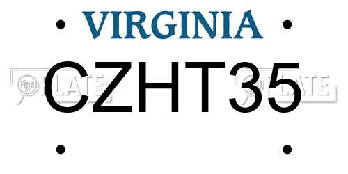 CZHT35 Virginia License Plate