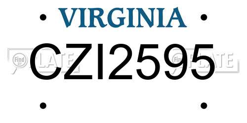 CZI2595 Virginia License Plate