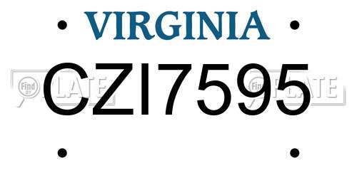 CZI7595 Virginia License Plate