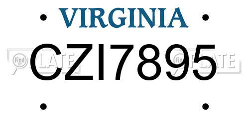 CZI7895 Virginia License Plate