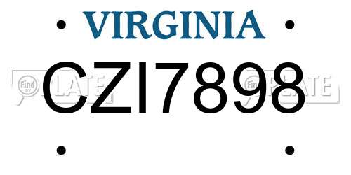 CZI7898 Virginia License Plate