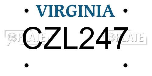 CZL247 Virginia License Plate