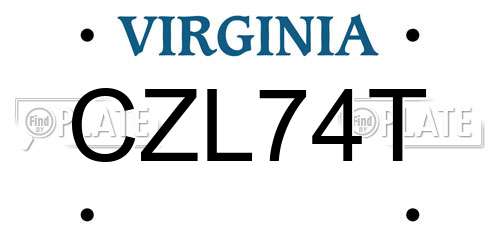 CZL74T Virginia License Plate