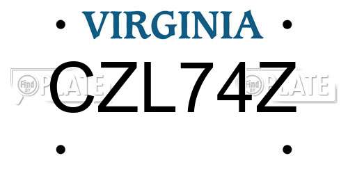 CZL74Z Virginia License Plate