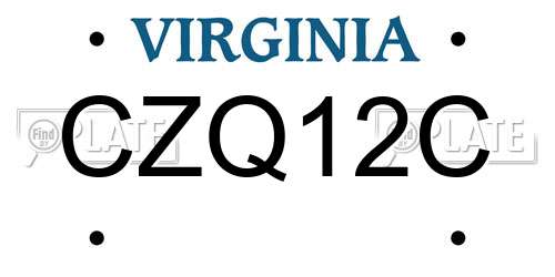 CZQ12C Virginia License Plate