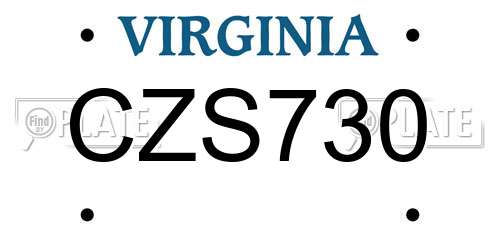 CZS730 Virginia License Plate