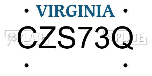 CZS73Q Virginia License Plate