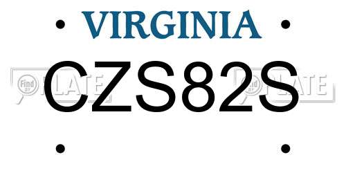 CZS82S Virginia License Plate