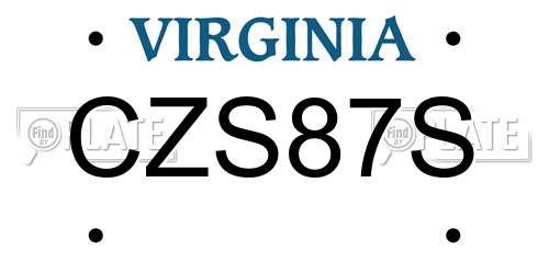 CZS87S Virginia License Plate
