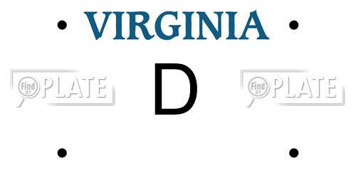 D Virginia License Plate