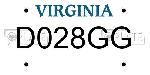 D028GG Virginia License Plate