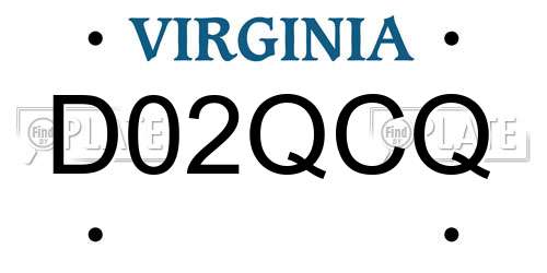 D02QCQ Virginia License Plate